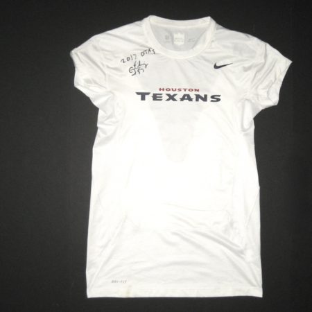 CJ Fiedorowicz 2017 OTA’s Worn & Autographed Official Houston Texans Nike Dri-Fit XXL Shirt
