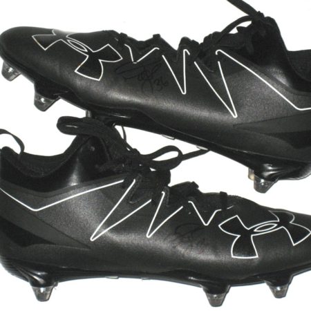 Darrel Young Washington Redskins Game Used & Signed Gray & Black Under Armour Nitro Cleats