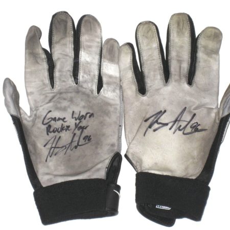 Henry Anderson Indianapolis Colts Rookie Game Used & Signed White, Gray & Black Nike Gloves
