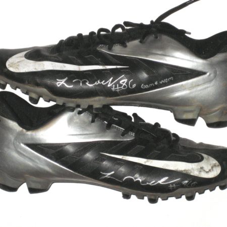 Lawrence Virgil Valdosta State Blazers Game Used & Signed Black and Silver Nike Cleats