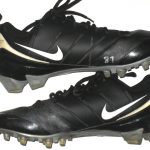 Onrea Jones Arizona Cardinals Game Worn & Signed Black & White Nike Speed Cleats