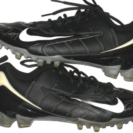 Onrea Jones 2009 Arizona Cardinals Game Worn & Signed Black & White Nike Speed Cleats