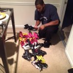Darrel Young with Washington Redskins Game Worn & Signed Black Cutters Gloves