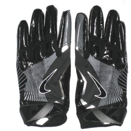 Darren Fells Arizona Cardinals Game Worn & Signed Black & Silver Nike 3XL Gloves