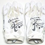 Darren Fells Arizona Cardinals Game Worn & Signed White & Silver Nike Vapor Jet 3XL Gloves