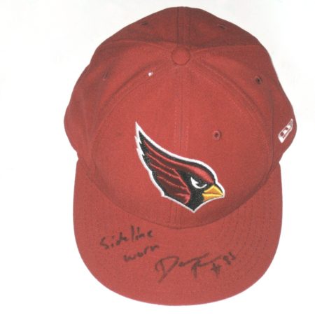 Darren Fells Sideline Worn & Autographed Arizona Cardinals New Era 59Fifty Hat