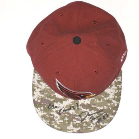 Darren Fells Sideline Worn & Signed Arizona Cardinals Salute to Service New Era 59FIFTY Cap