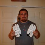 Dean Muhtadi AKA Mojo Rawley Arizona Cardinals 2010 Mini-Camp Worn & Signed White, Black & Gray Nike Gloves