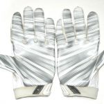 Orleans Darkwa New York Giants Game Worn & Signed White & Silver Nike Vapor Jet Large Gloves