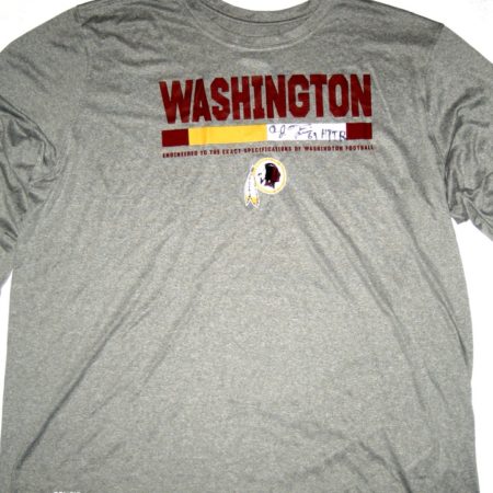 AJ Francis Player Issued & Signed Washington Redskins #69 Long Sleeve Nike Dri-Fit 3XL Shirt