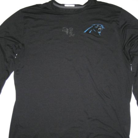 Darrel Young Player Issued & Signed Official Carolina Panthers #36 Long Sleeve Nike Dri-Fit Shirt