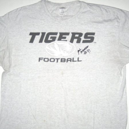 Josh Augusta Training Worn & Signed Gray Missouri Tigers Football Shirt