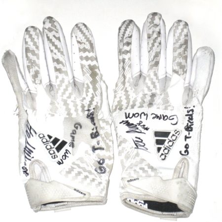 Steven Wroblewski Southern Utah Thunderbirds Game Used & Signed White & Silver Adidas Adizero Gloves