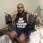 AJ Francis 2017 Washington Redskins Locker Room Worn & Signed Black & Silver Nike Sandals - Image 8