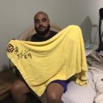 AJ Francis Huge Player Issued Washington Redskins #69 Locker Room Signed Yellow & Red Oxford Super Blend Towel -Measures 5 Feet x 2 1/2 Feet! - Image 6