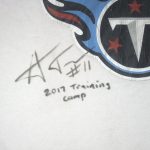 Alex Tanney 2017 Training Camp Worn & Signed Official White Tennessee Titans Long Sleeve Nike Dri-Fit Shirt - Image 2