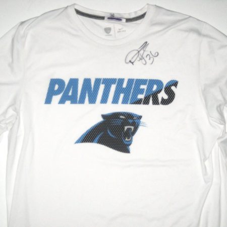Darrel Young 2017 Training Camp Worn & Signed Carolina Panthers Long Sleeve Nike Dri-Fit Shirt