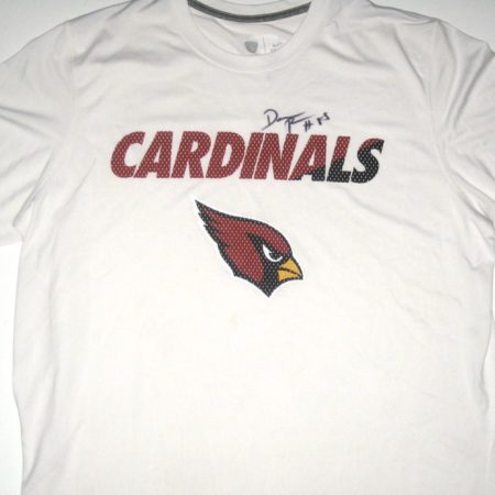Darren Fells Training Worn & Signed Official White Arizona Cardinals Nike Dri-Fit Shirt