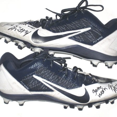 Paul Magloire Arizona Wildcats Game Used & Signed White & Blue Nike Alpha Pro Cleats