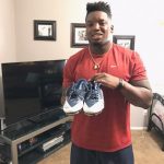 Paul Magloire with Arizona Wildcats Game Worn & Signed White & Blue Nike Alpha Pro Cleats