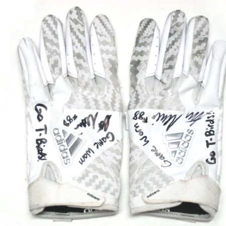 Steven Wroblewski Southern Utah Thunderbirds Game Used & Signed White & Silver Adidas Adizero Gloves