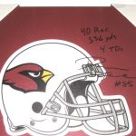 Darren Fells Autographed & Inscribed Arizona Cardinals Helmet 18 x 24 Canvas Print - From Personal Collection! - Image 2