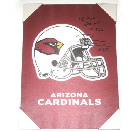 Darren Fells Signed & Inscribed Arizona Cardinals Helmet 18 x 24 Canvas Print - From Personal Collection!