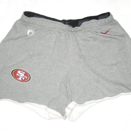 Tony Jerod-Eddie Player Issued Official Gray San Francisco 49ers #63 Nike XXL Sweatpants - Cut Into Shorts!