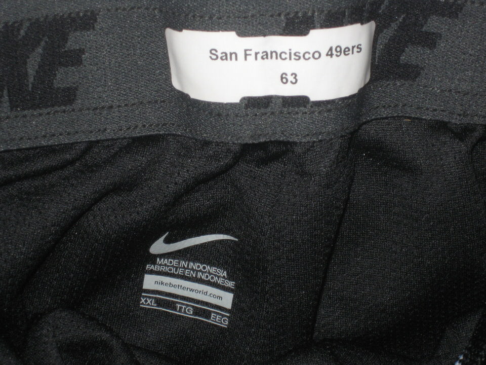 Tony Jerod-Eddie San Francisco 49ers #63 Training Worn Black Nike XXL Wind  Pants - Big Dawg Possessions