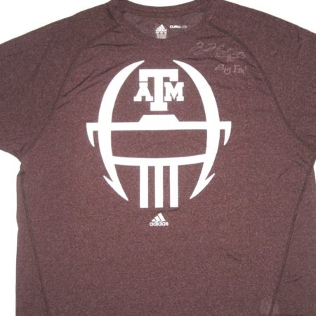 Tony Jerod-Eddie Training Worn & Signed Texas A&M Aggies Adidas Climalite Shirt