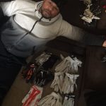 Craig Robertson with New Orleans Saints Game Used & Signed Black & Silver Nike Gloves