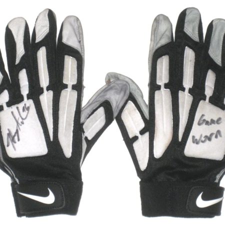 Henry Anderson Indianapolis Colts Game Worn & Signed White, Gray & Black Nike Gloves