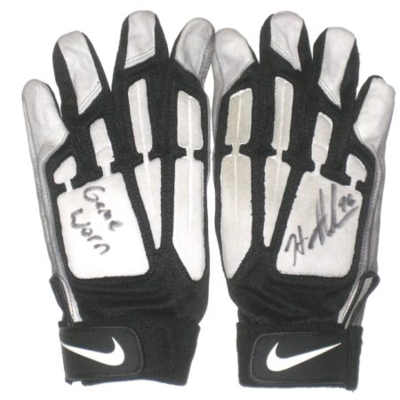 Henry Anderson Indianapolis Colts Game Worn & Signed White, Gray & Black Nike Gloves