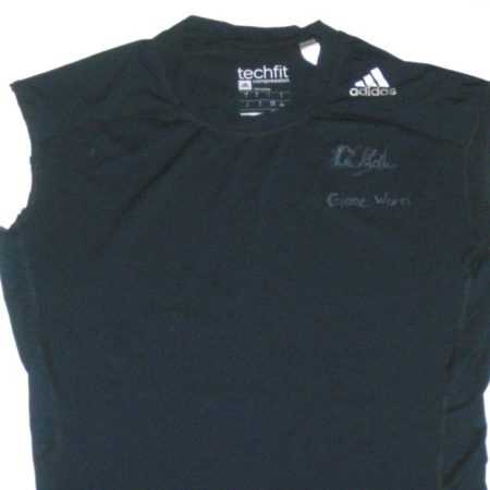 Ironhead Gallon Georgia Southern Eagles Game Worn & Signed Navy Blue Adidas Techfit Compression Large Shirt