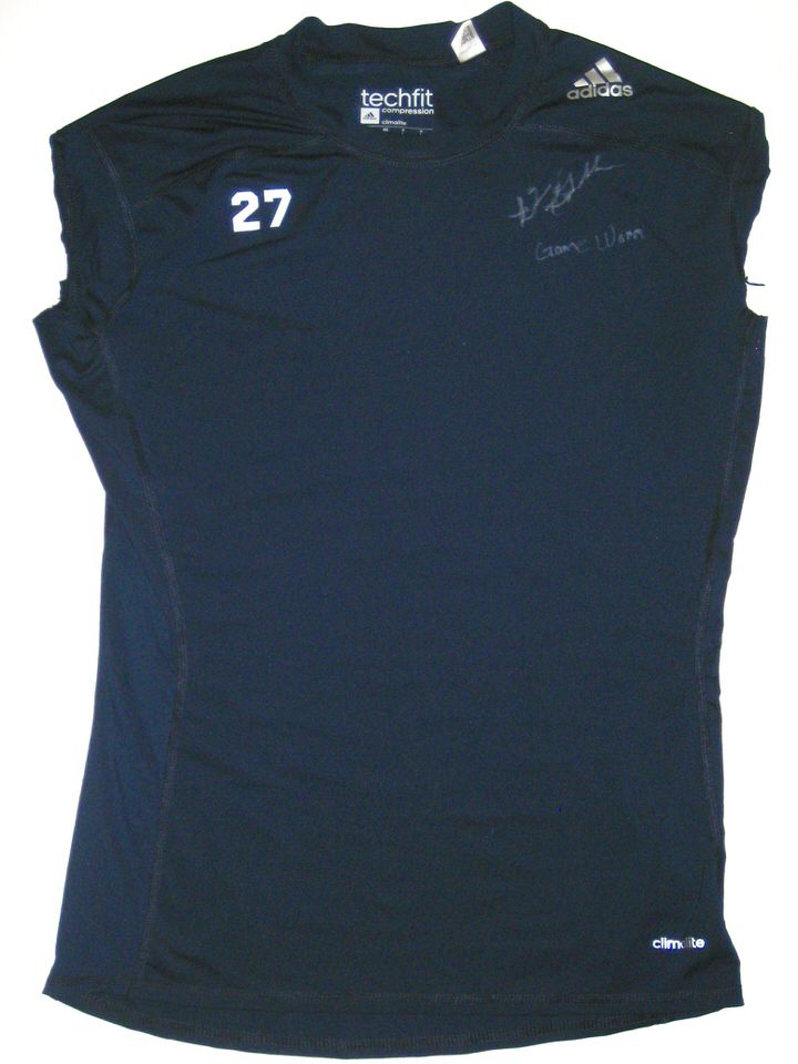 Ironhead Gallon Georgia Southern Eagles Game Worn Signed Navy Blue Adidas Techfit Compression Shirt