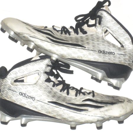 Ironhead Gallon Georgia Southern Eagles Game Used & Signed White & Black Adidas Adizero Cleats