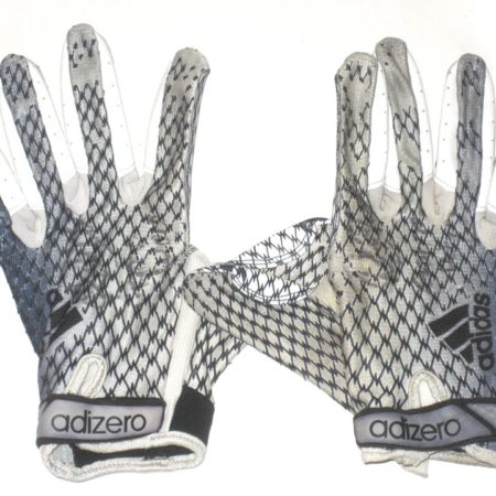 Ironhead Gallon Georgia Southern Eagles Game Used & Signed White & Blue Adidas Adizero Gloves