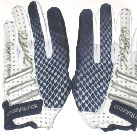 Ironhead Gallon Georgia Southern Eagles Game Worn & Signed White & Blue Adidas CrazyQuick Gloves