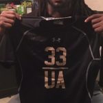 Ironhead Gallon with 2017 NFL Regional Combines Worn & Signed Official Black Under Armour Compression Shirt