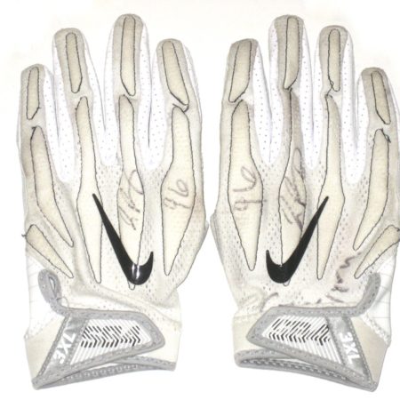 Jay Bromley New York Giants Game Used & Signed White & Black Nike Superbad 4.0 Gloves