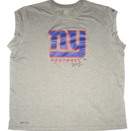 Kerry Wynn Training Worn & Signed Gray New York Giants Football Nike Dri-Fit Sleeveless