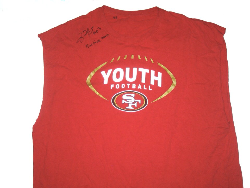 syndroom Verward zijn Opknappen Tony Jerod-Eddie 2016 Practice Worn & Signed San Francisco 49ers Youth  Football Shirt - Big Dawg Possessions