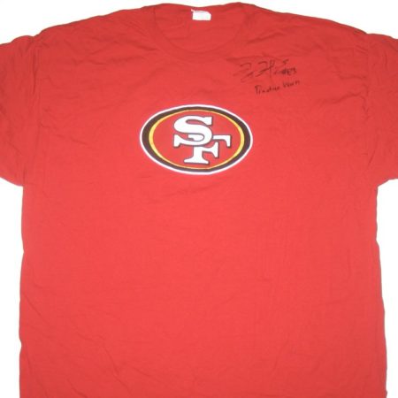 Tony Jerod-Eddie Practice Worn & Signed San Francisco 49ers Pasta Bowl Shirt