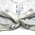 Andrew Adams 2017 New York Giants Practice Worn & Signed White & Silver Nike Vapor Jet Gloves