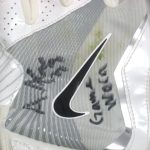 Andrew Adams New York Giants Game Worn & Signed White & Silver Nike XL Gloves