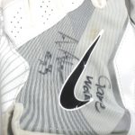 Andrew Adams New York Giants Game Used & Signed White & Silver Nike XL Gloves