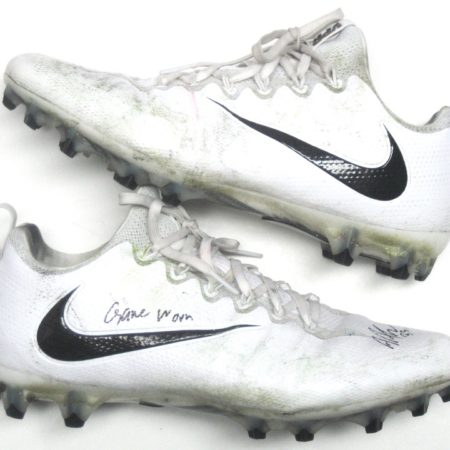Andrew Adams New York Giants Game Used & Signed White & Black Nike Vapor Cleats