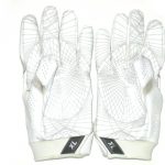 Andrew Adams New York Giants Game Worn & Signed White & Silver Nike XL Gloves