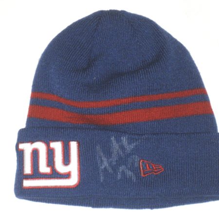 Andrew Adams Pre-Owned & Autographed Official New York Giants New Era Knit Hat