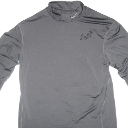 Jay Bromley 2016 New York Giants #96 Training Worn & Signed Gray Long Sleeve Nike Pro 3XL Shirt